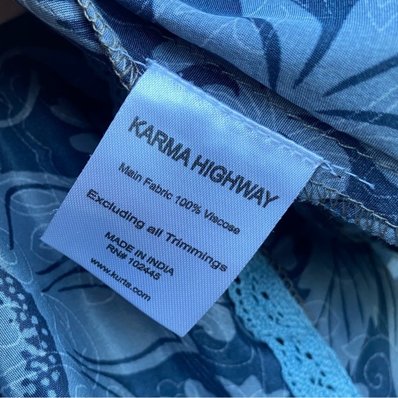 Karma Highway Blue Purple Floral Slip Open Front Maxi Viscose Boho Dress Onesize - Picture 4 of 5